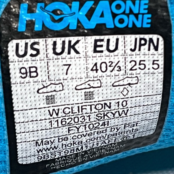 Hoka Clifton 10 Running Shoes. Women’s Size 9B Color Blue - Picture 8 of 12